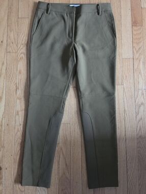 Tibi Riding Style Pants Olive Green Sz 8
